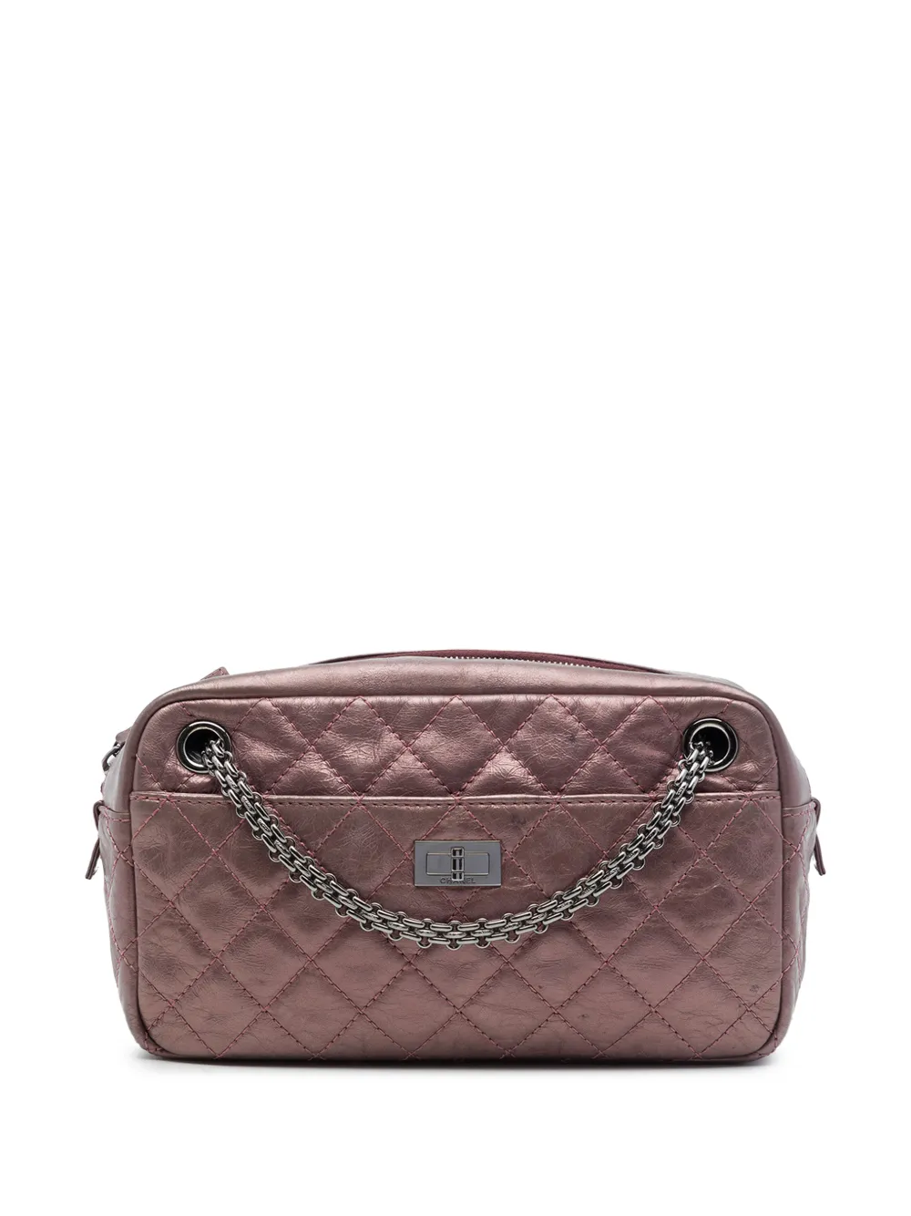 CHANEL Pre-Owned 2008-2009 Medium Quilted Metallic Aged Calfskin Reissue 2.55 Camera Bag shoulder bag - Pink
