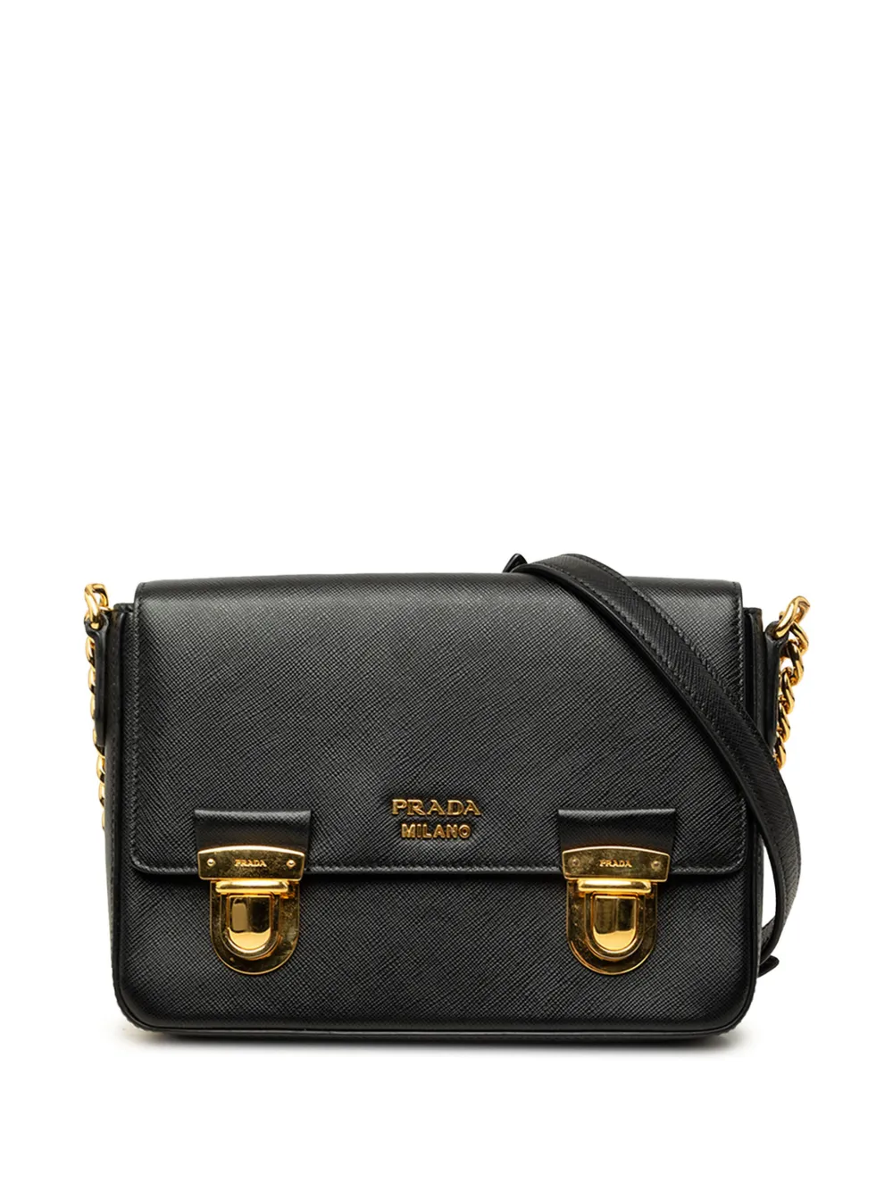 Prada Pre-Owned 2013-2026 Saffiano Push Lock crossbody bag - Nero