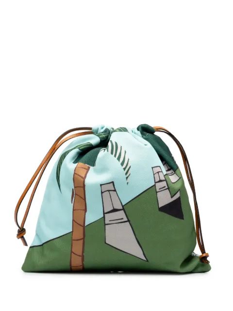 Loewe Pre-Owned 2020 Ken Price Canvas Easter Island Print Drawstring pouch