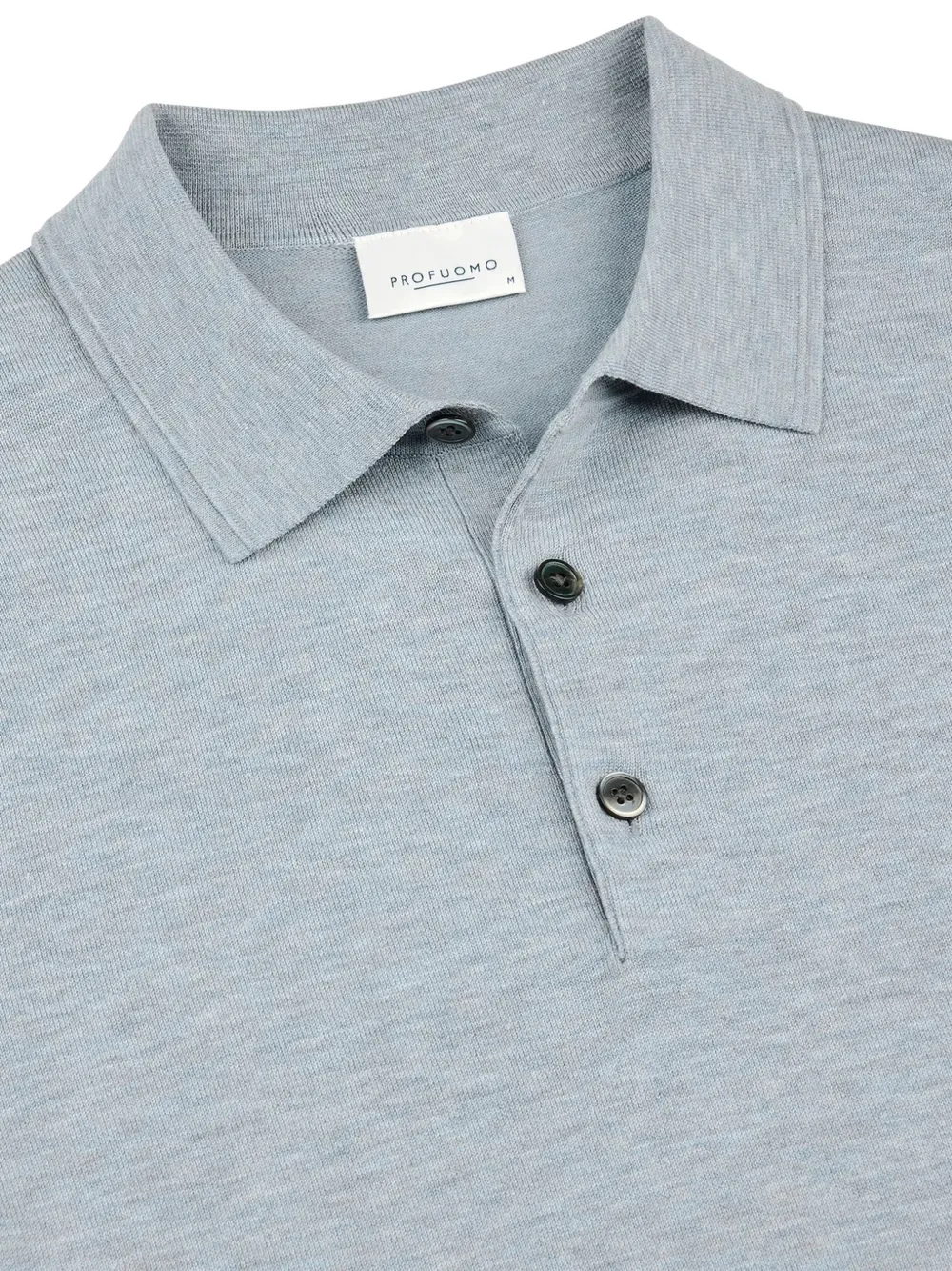 Profuomo fine-knit polo shirt Blauw