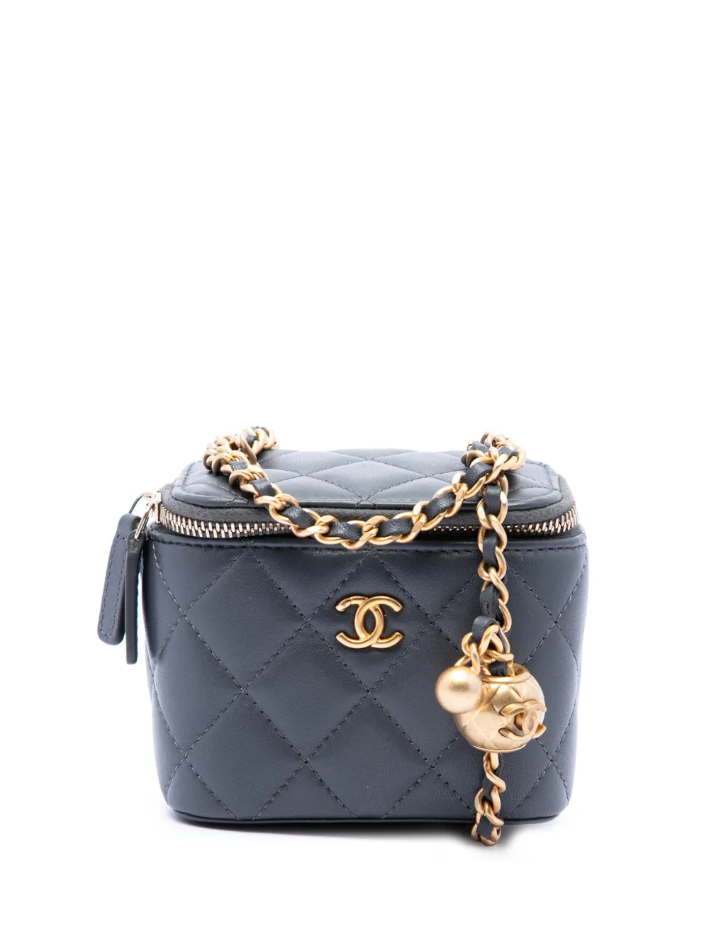 CHANEL Pre-Owned 2021-2026 Mini Quilted Lambskin Trendy CC Vanity Case crossbody bag - Grau