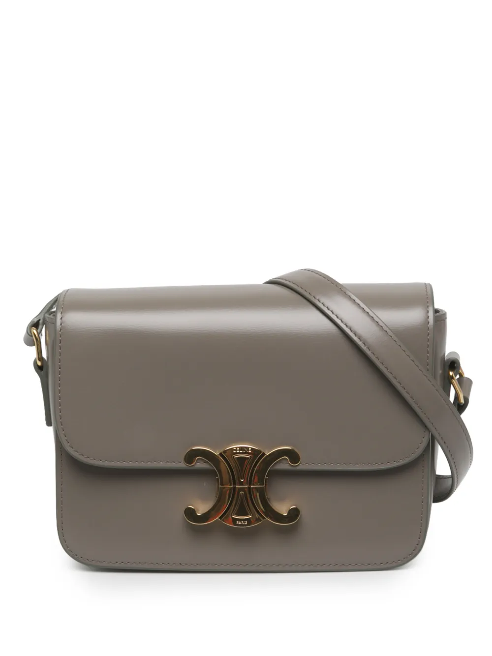 Celine Pre-Owned 2024 Teen Shiny Calfskin Triomphe crossbody bag - Brown