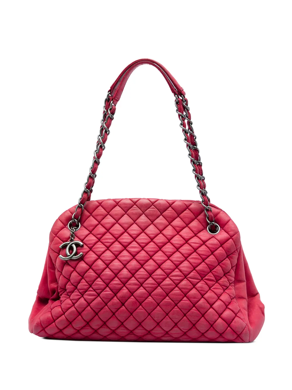 CHANEL Pre-Owned 2012-2013 Large Quilted Lambskin Just Mademoiselle Bowling Bag shoulder bag - Rot
