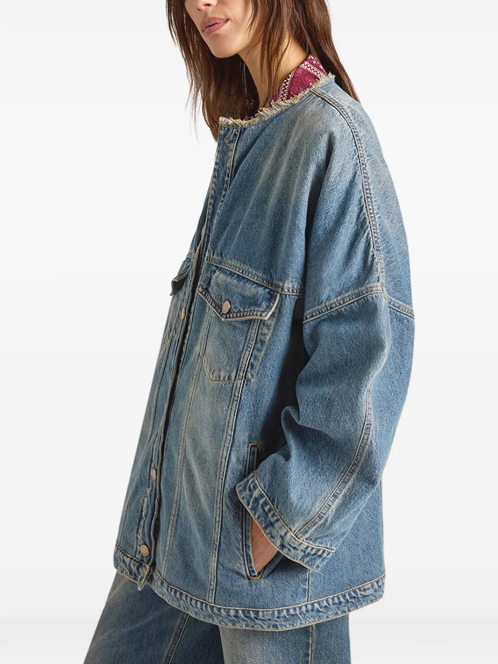 MOMONÌ Heima oversized denim jacket Blauw