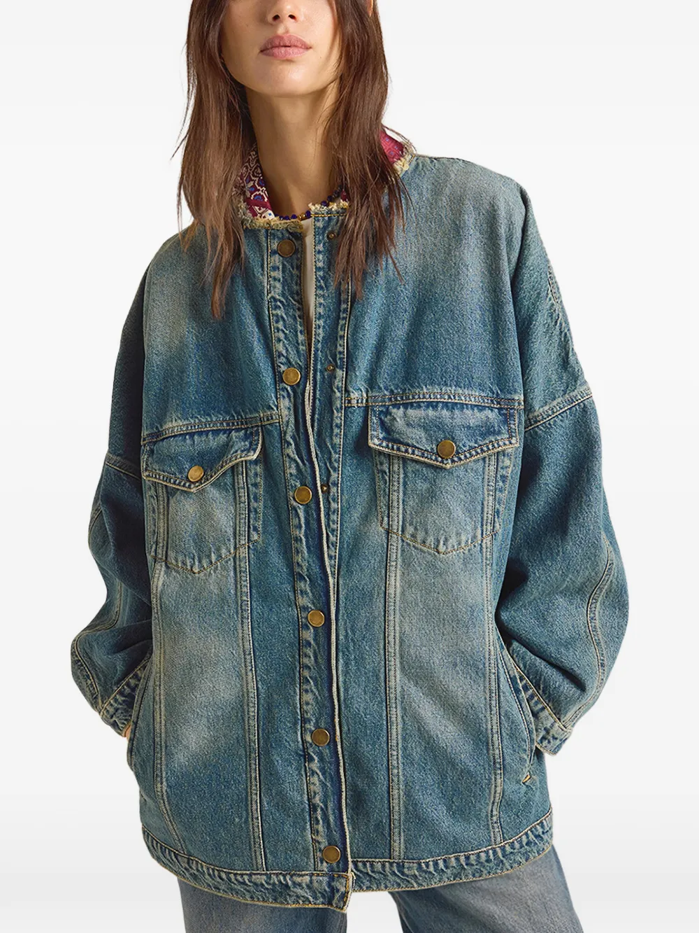 MOMONÌ Heima oversized denim jacket Blauw