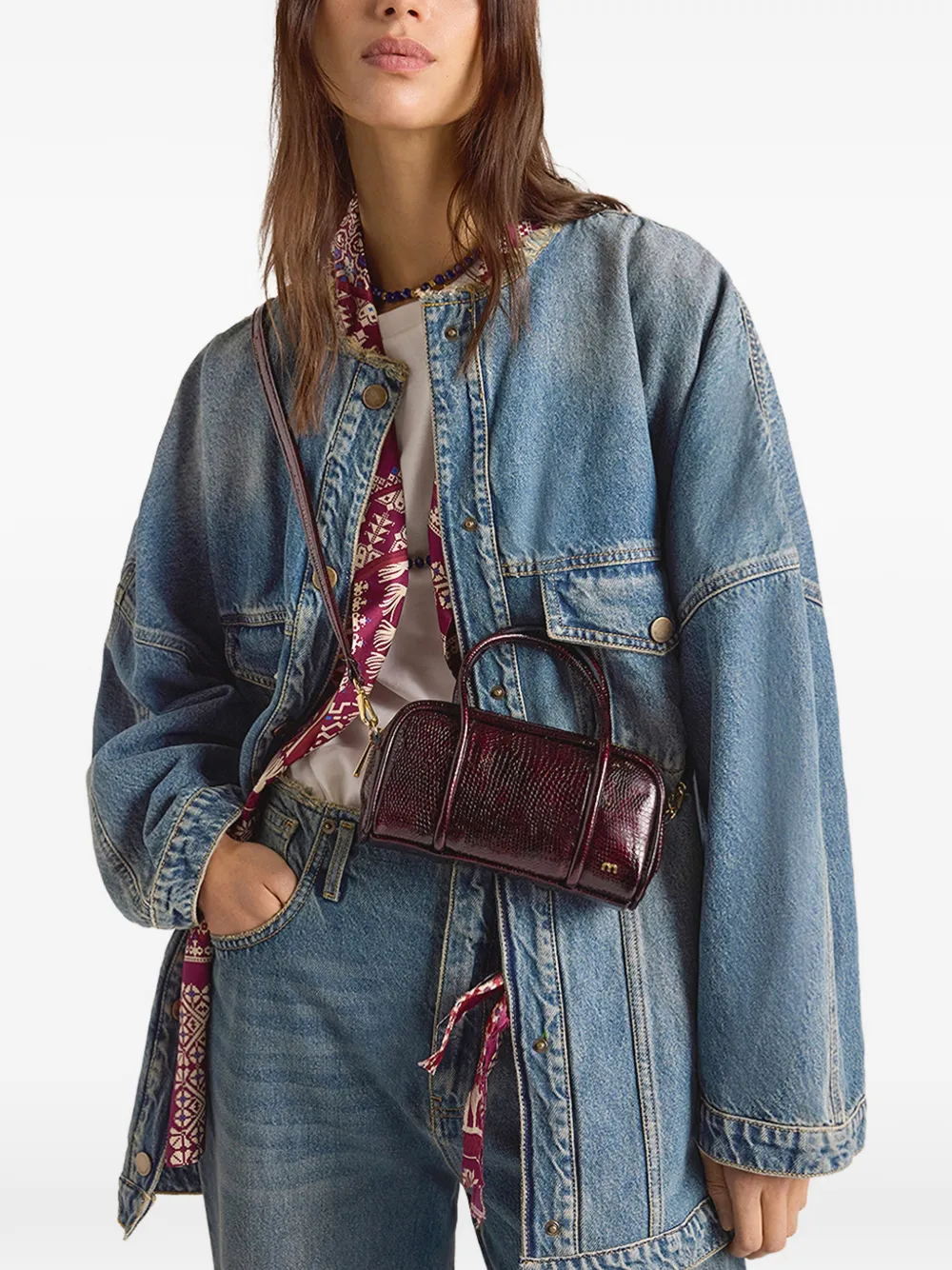 MOMONÌ Heima oversized denim jacket Blauw