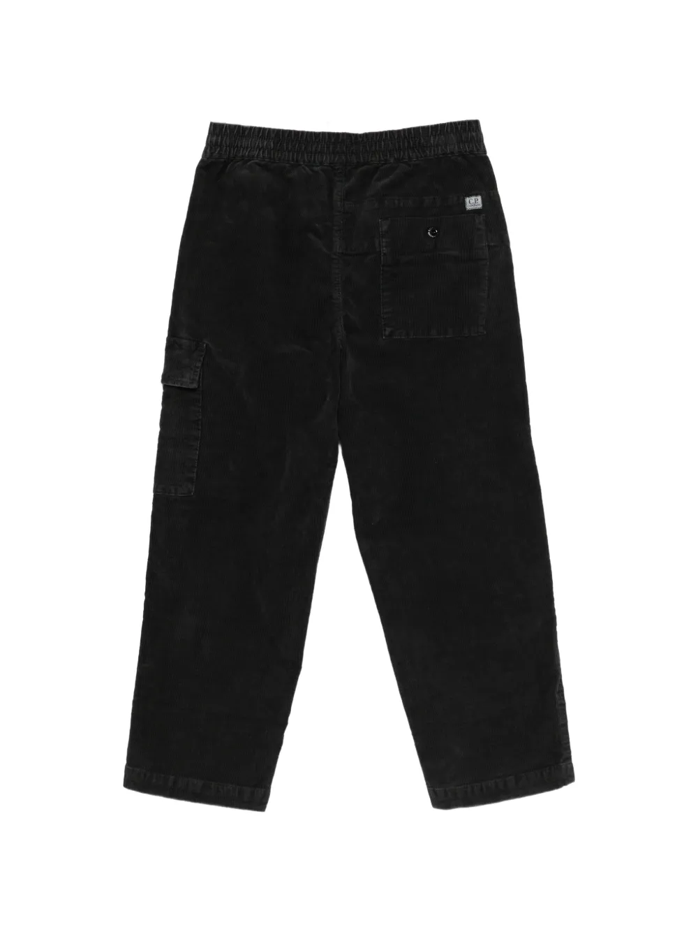 C.P. Company Kids Lens-detail corduroy cargo pants Zwart