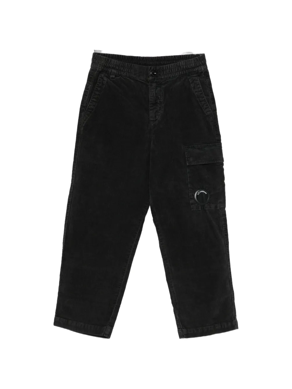 C.P. Company Kids Lens-detail corduroy cargo pants - Nero