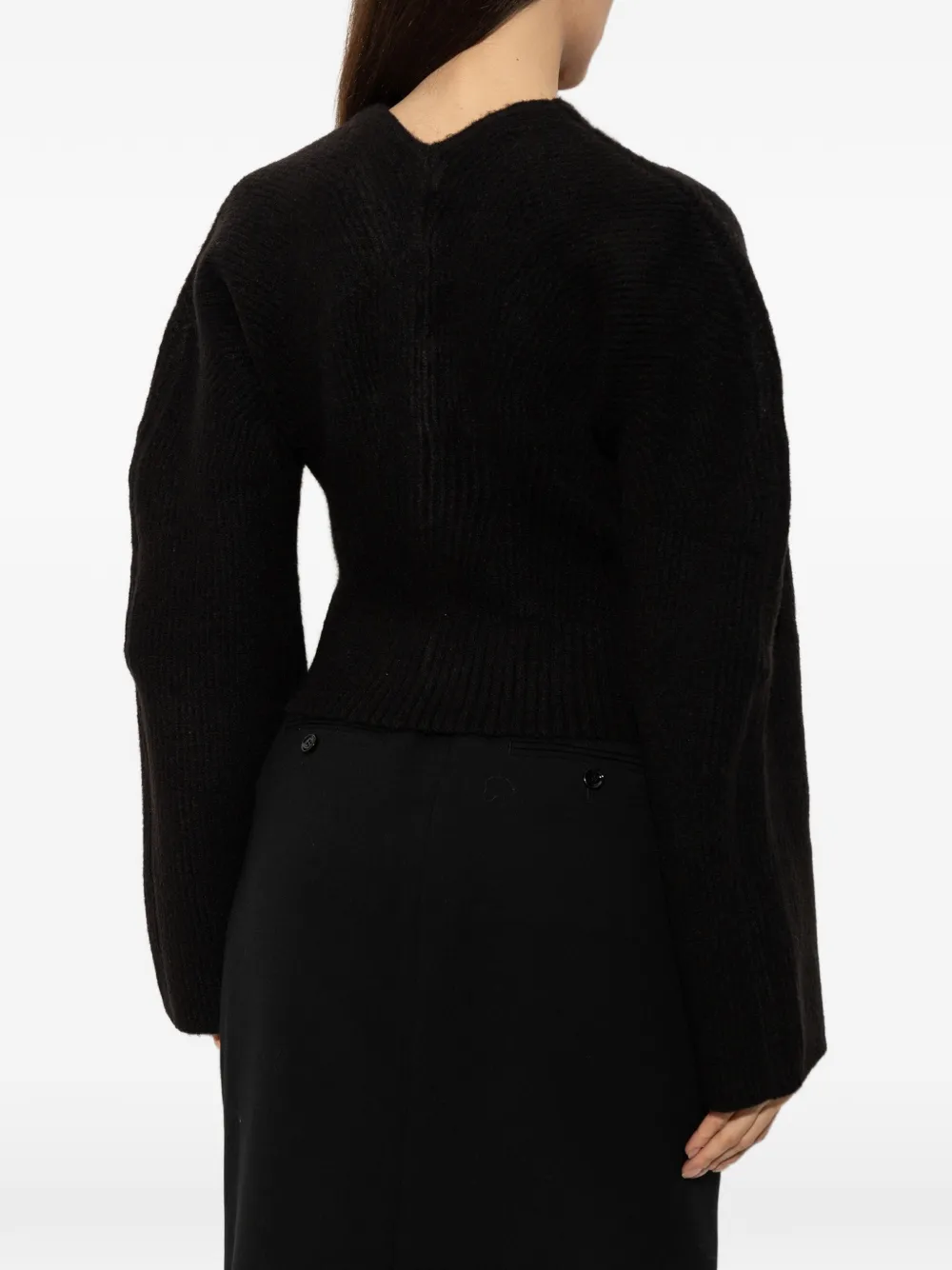 Cult Gaia Alissa ribbed-knit cardigan Zwart
