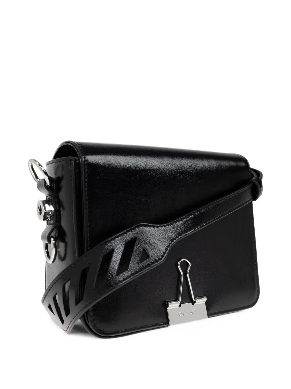 Off-White Binder leather shoulder bag Zwart