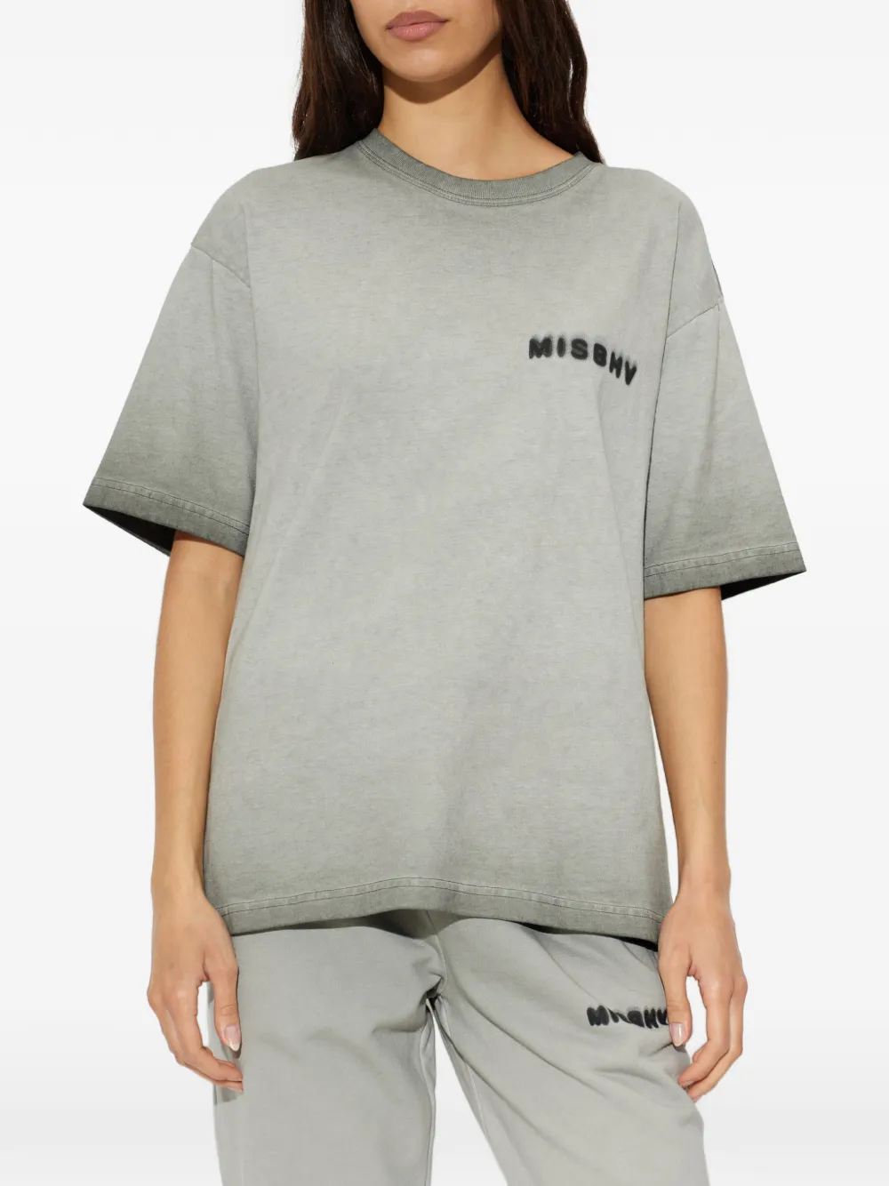MISBHV Community logo-print cotton T-shirt Grijs