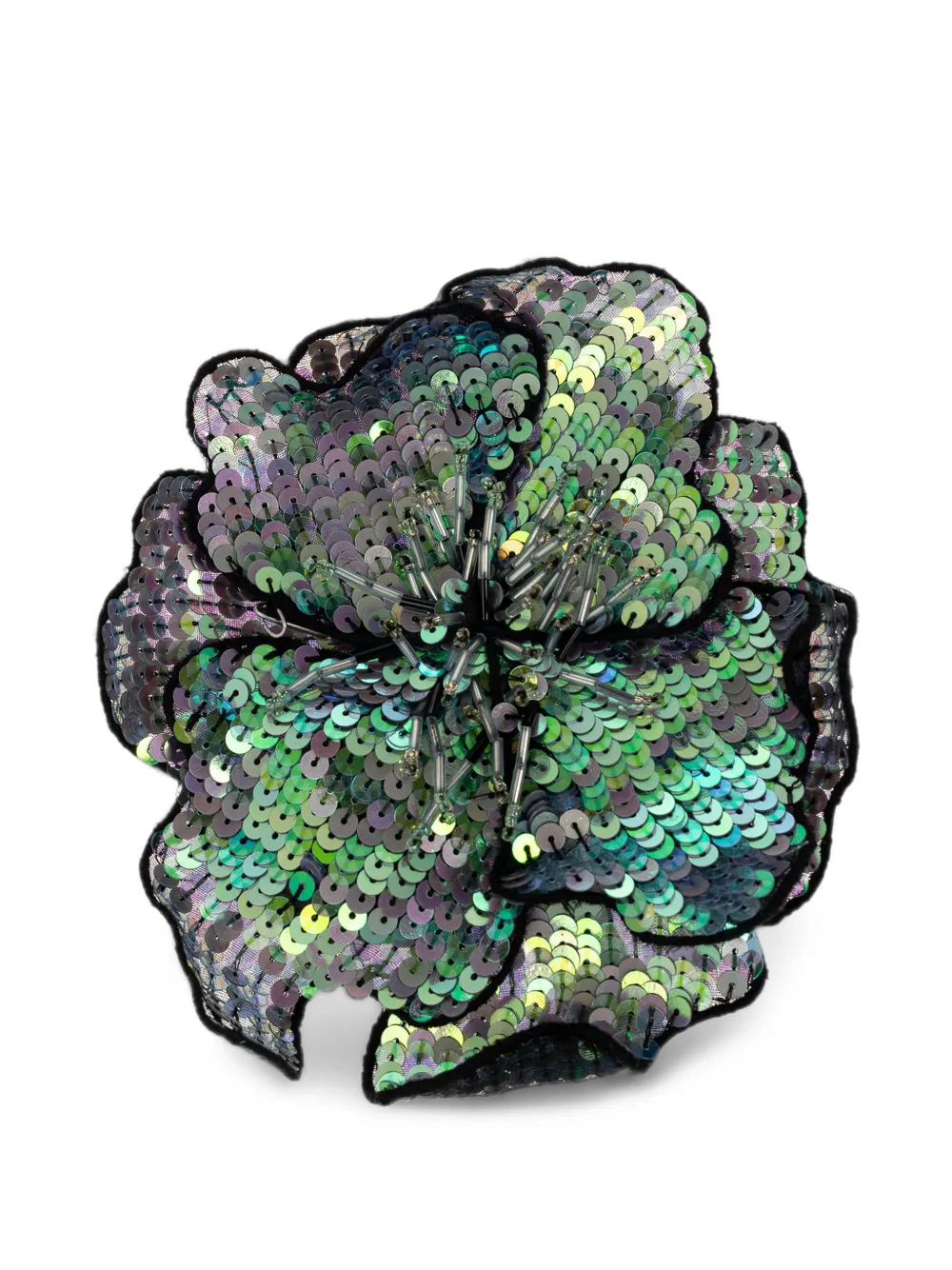 Forte Forte sequin-embellished floral brooch - Grün