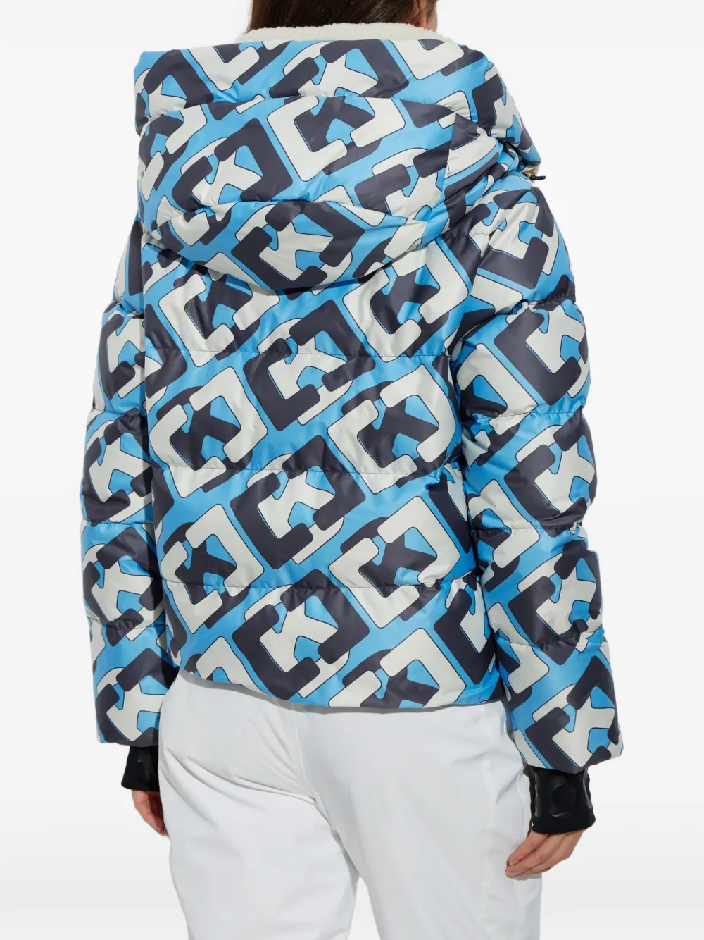 BOGNER Naia monogram-print ski puffer jacket Blauw