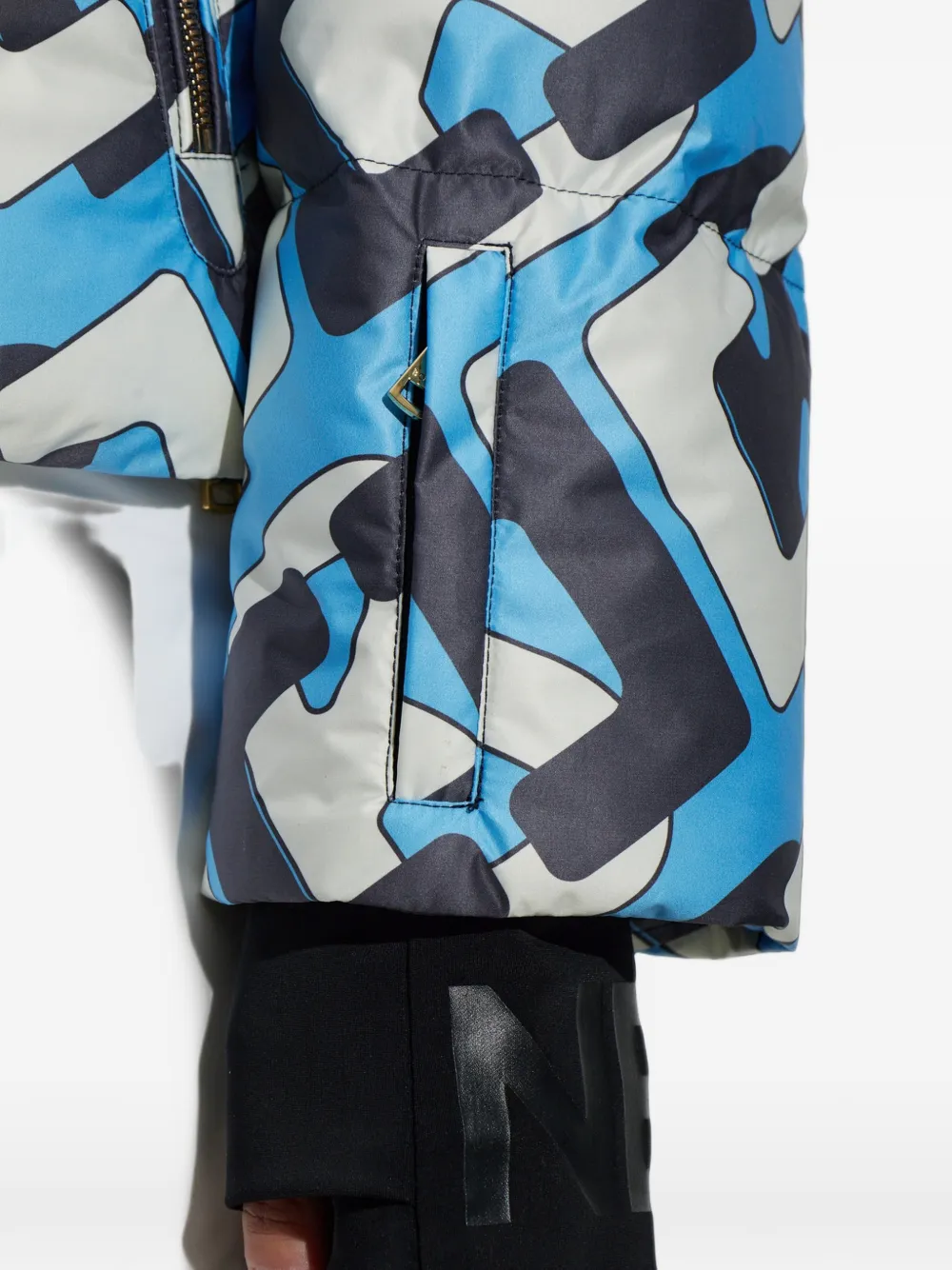 BOGNER Naia monogram-print ski puffer jacket Blauw