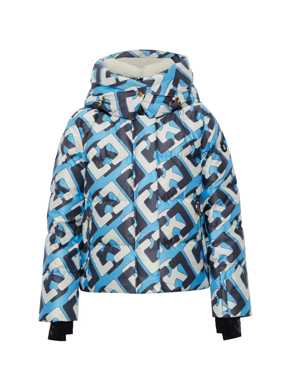 BOGNER Naia monogram-print ski puffer jacket - Blau