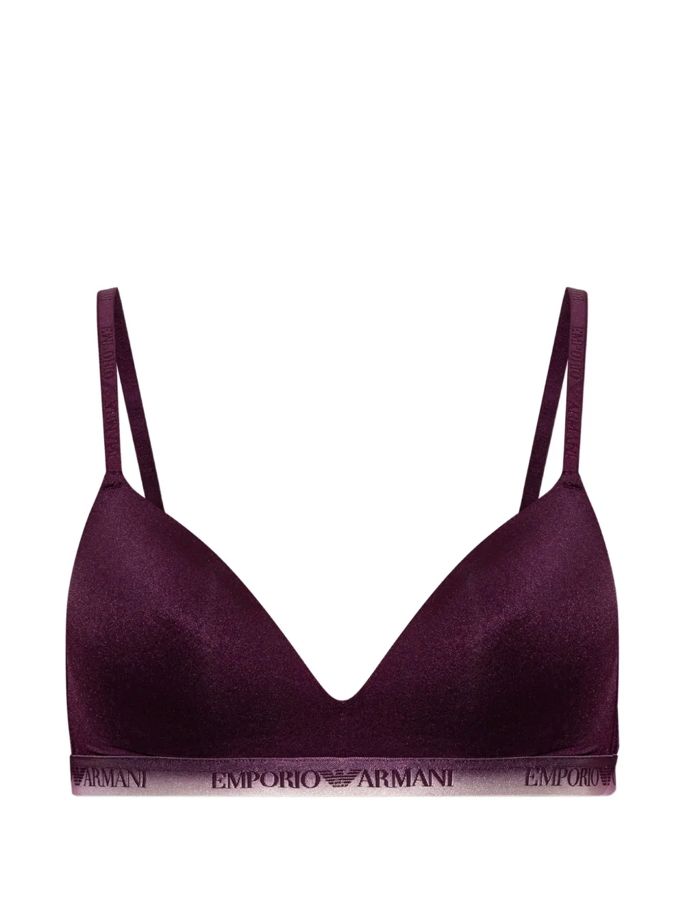 Emporio Armani logo-tape triangle bra - Viola