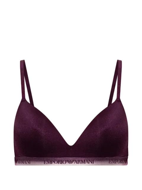 Emporio Armani logo-tape triangle bra