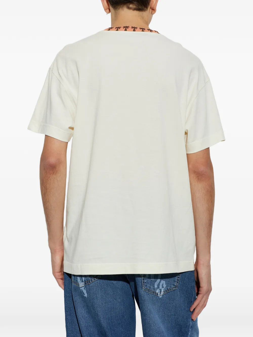 Palm Angels palm rib regular tee Beige