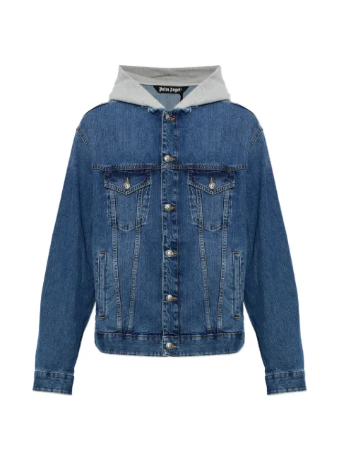 Palm Angels logo-print hooded denim jacket