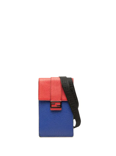 Fendi Pre-Owned 2010-2026 Bicolor Leather Phone Holder crossbody bag