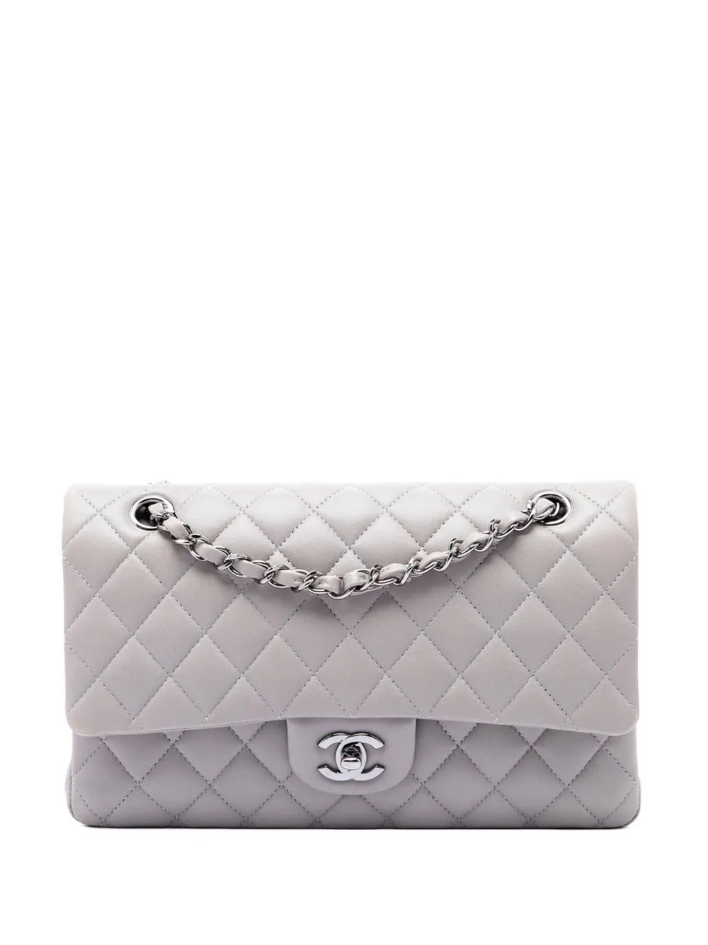 CHANEL Pre-Owned 2013-2014 Medium Classic Lambskin Double Flap shoulder bag - Grey