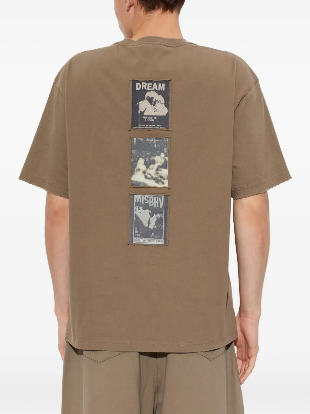 MISBHV graphic-print raw-edge T-shirt Zwart