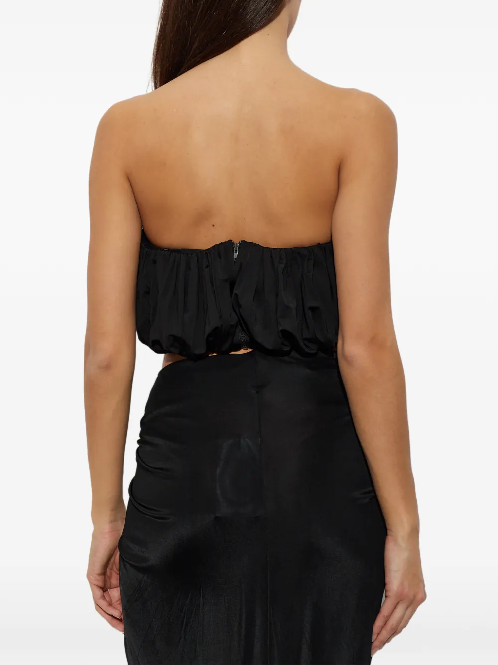 Self-Portrait draped strapless top Zwart