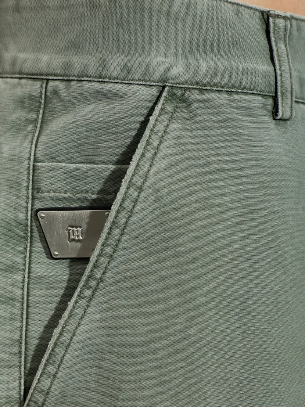 MISBHV logo-plaque straight-cut trousers Groen