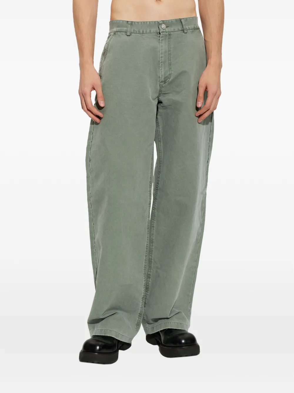 MISBHV logo-plaque straight-cut trousers Groen