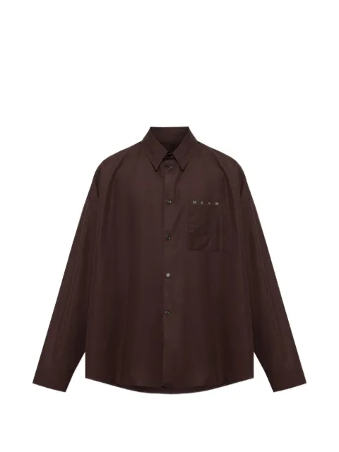 Marni logo-print pocket shirt