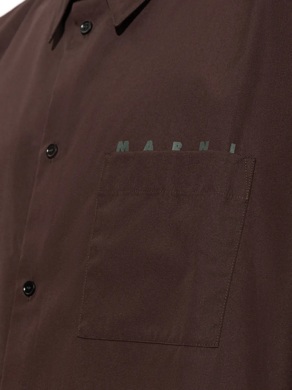 Marni logo-print pocket shirt Bruin