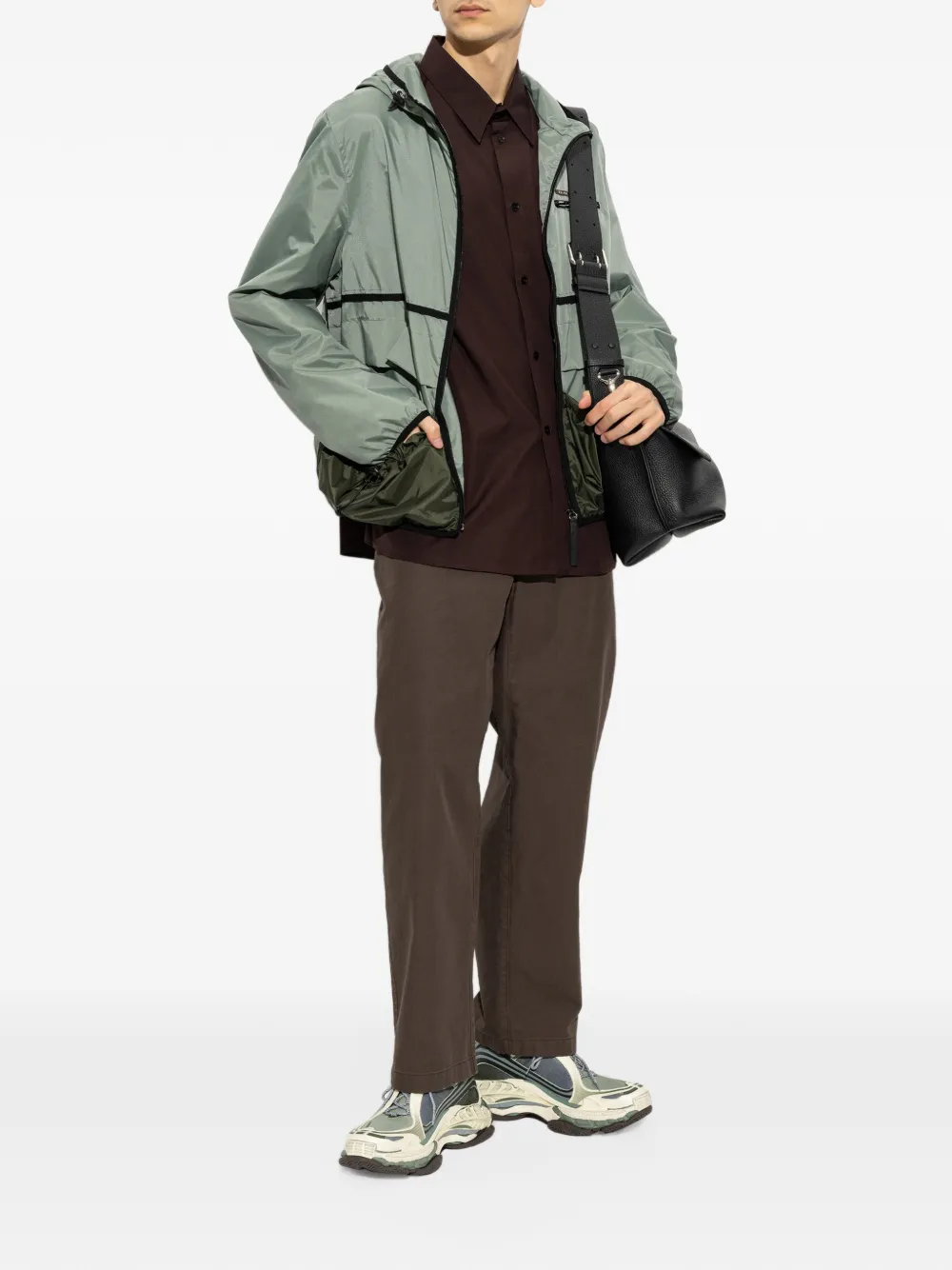 Marni logo-print pocket shirt Bruin