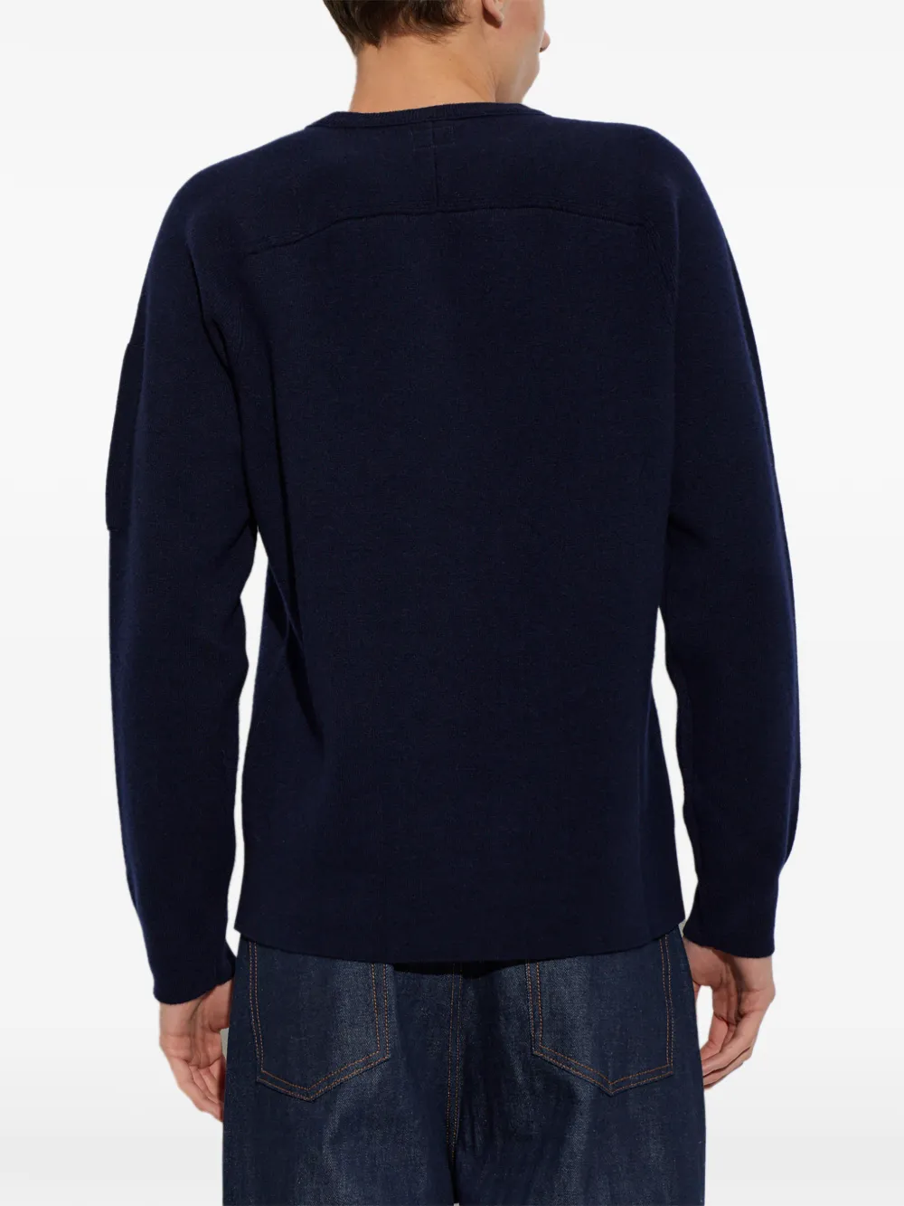 C.P. Company lens-detail raglan-sleeve sweater Blauw
