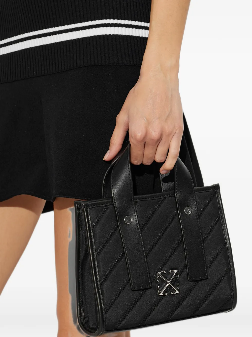 Off-White quilted Arrows tote bag Zwart
