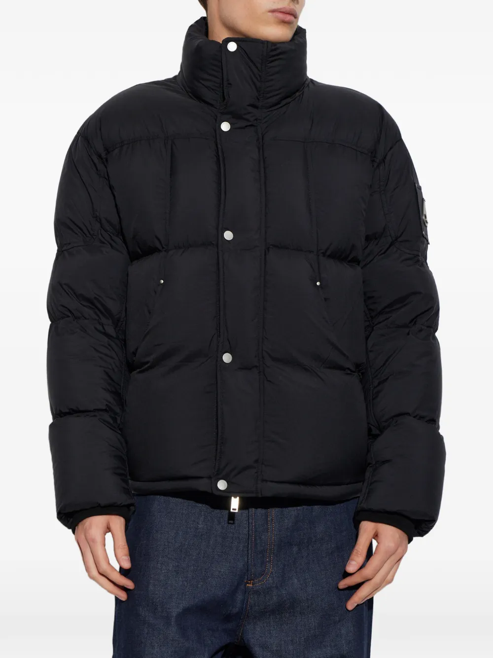 Moose Knuckles quilted high-neck padded jacket Zwart