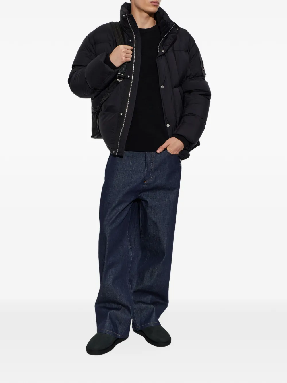 Moose Knuckles quilted high-neck padded jacket Zwart
