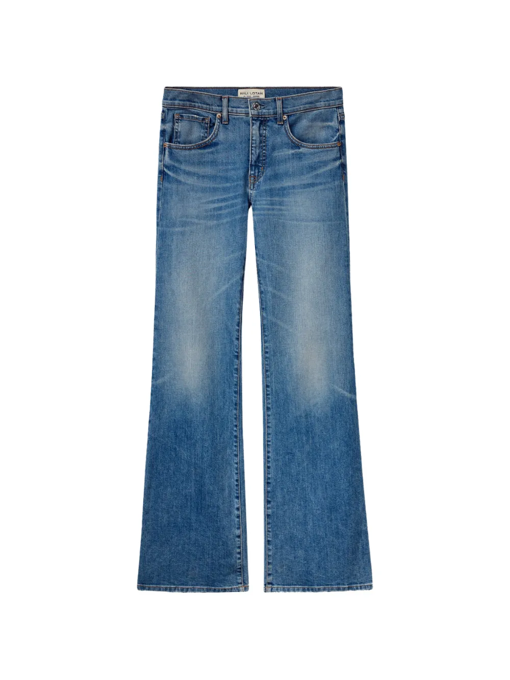 Nili Lotan Celia faded-effect flared-leg jeans - Blau