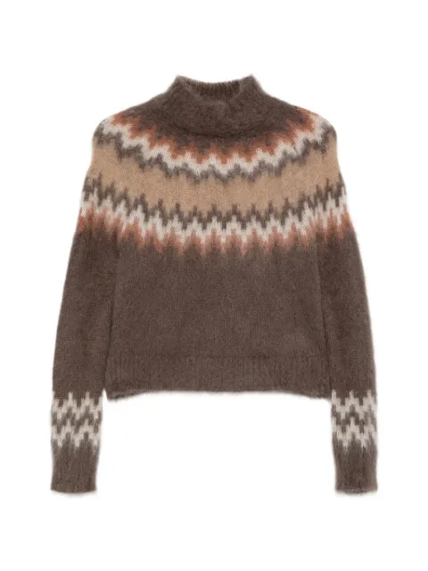 PT Torino zigzag-knit high-neck sweater