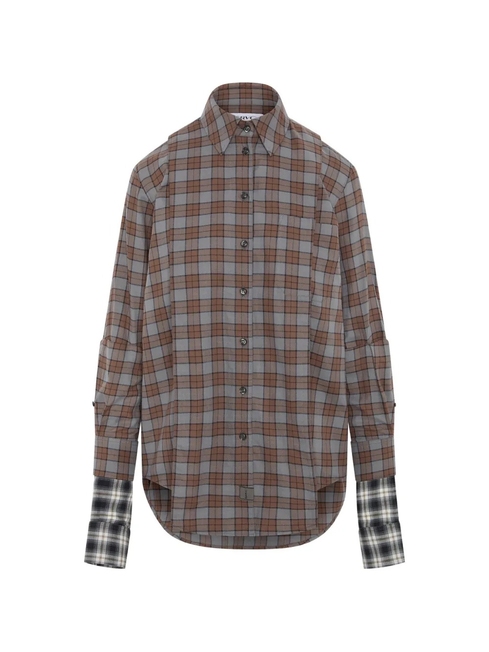 SRVC Studio Rhea check flannel shirt - Braun