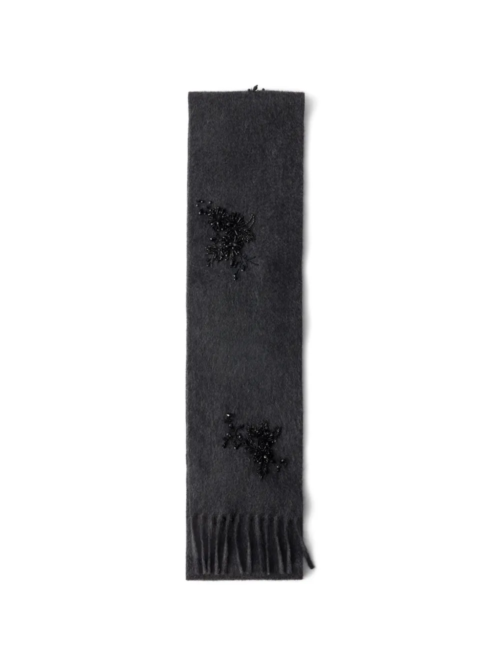 Prada embroidered cashmere scarf Grijs