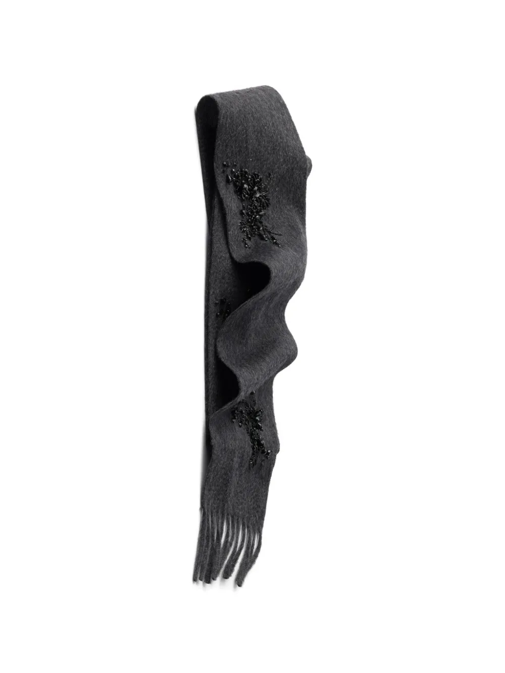 Prada embroidered cashmere scarf Grijs
