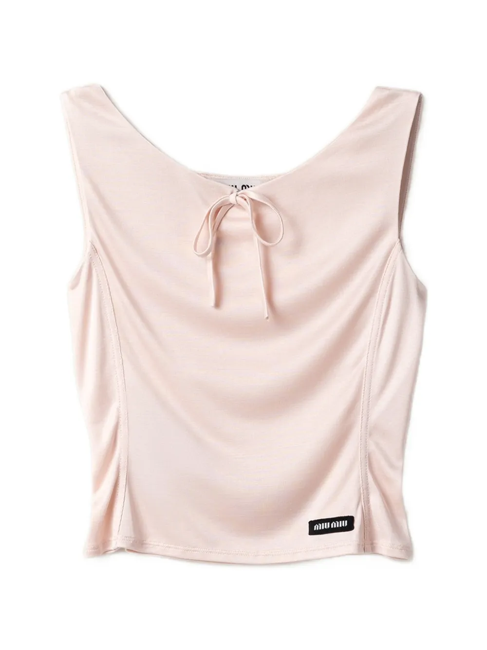 Miu silk jersey top Roze