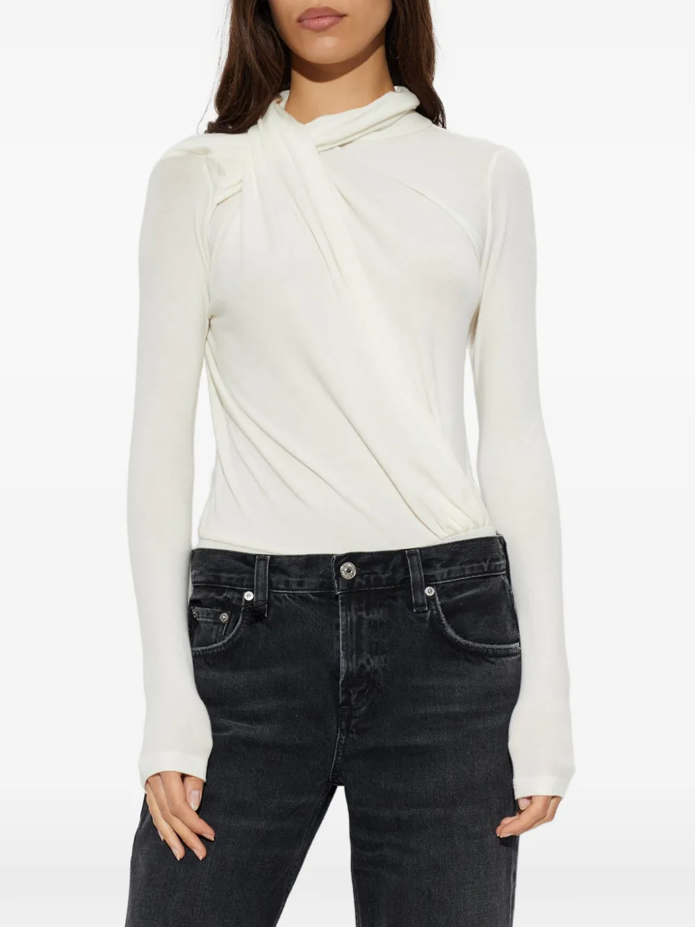 Citizens of Humanity Sculptural long-sleeve bodysuit Beige