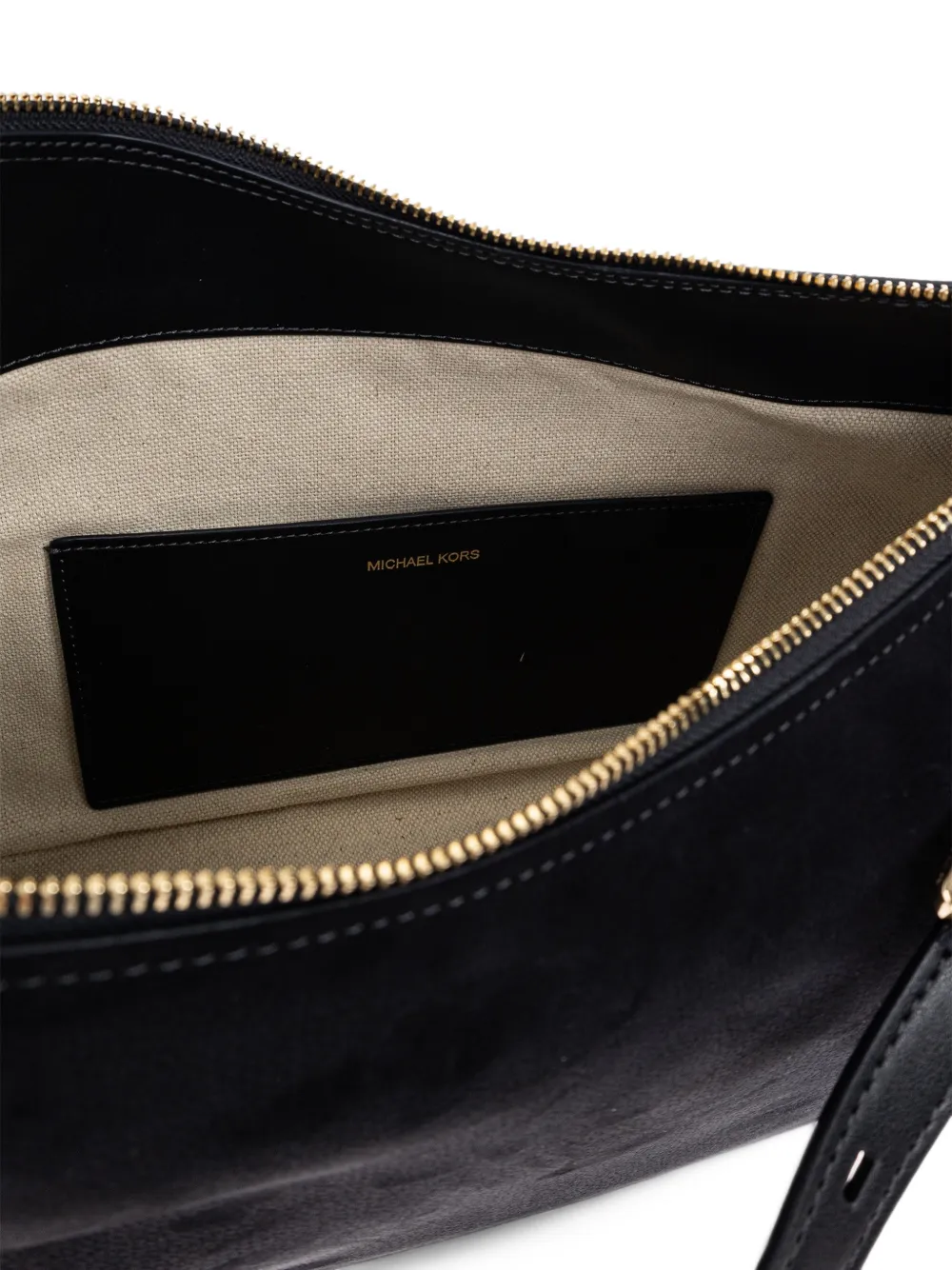 Michael Kors Nolita medium nubuck convertible shoulder bag Zwart