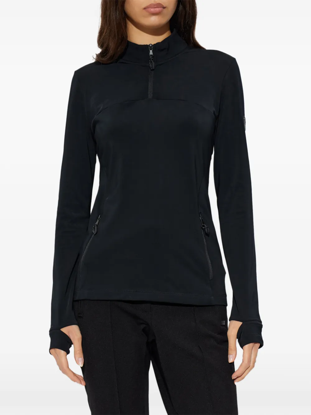 Ea7 Emporio Armani half-zip long-sleeve sweatshirt Zwart