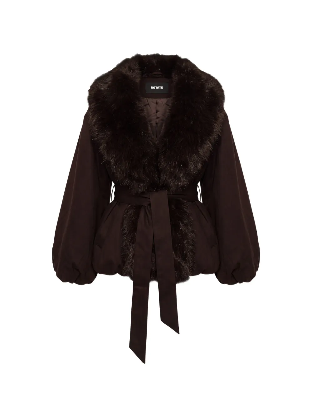 ROTATE BIRGER CHRISTENSEN faux fur-collar jacket brown - Braun