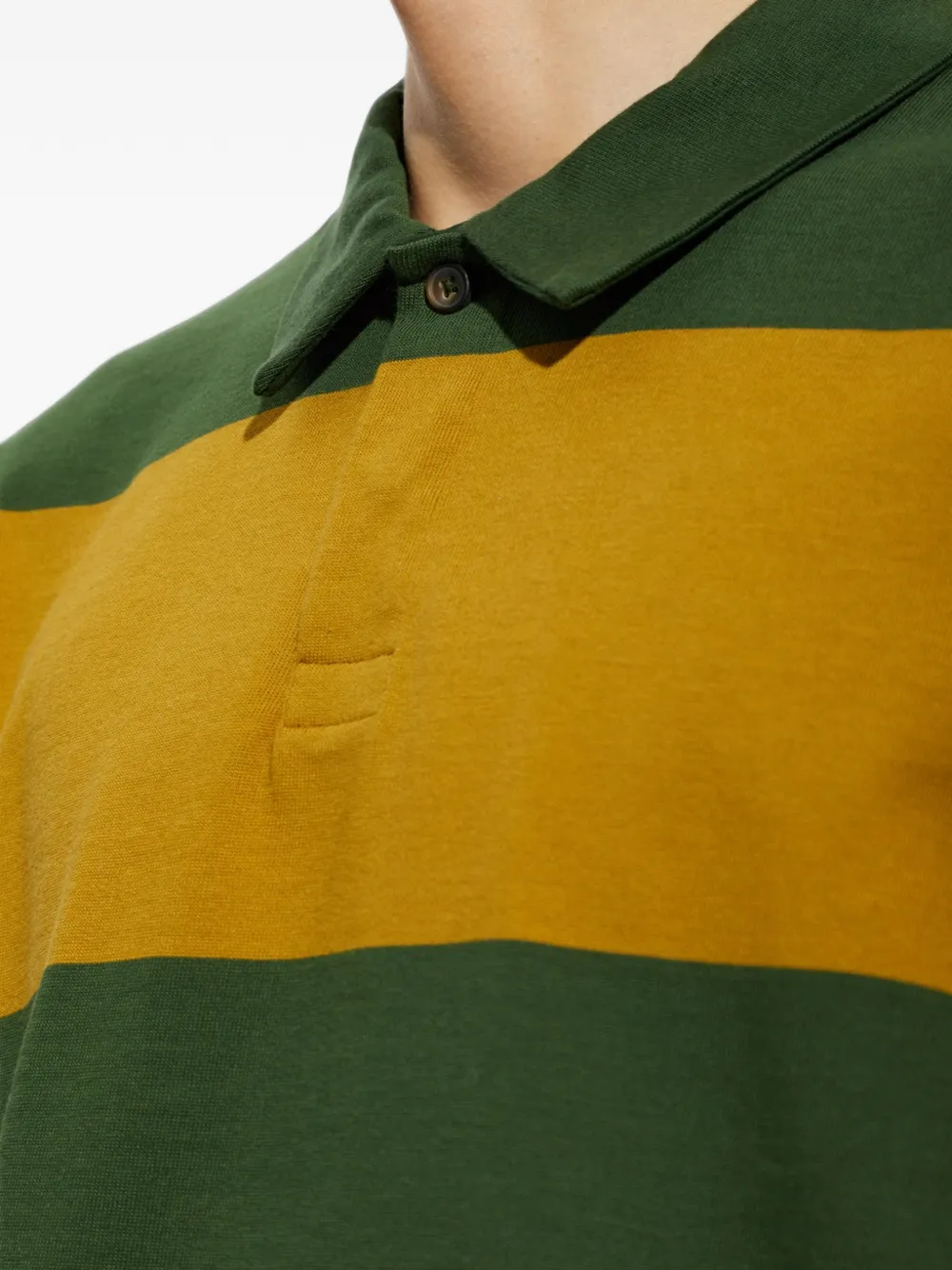 PS Paul Smith striped long-sleeve polo shirt Groen