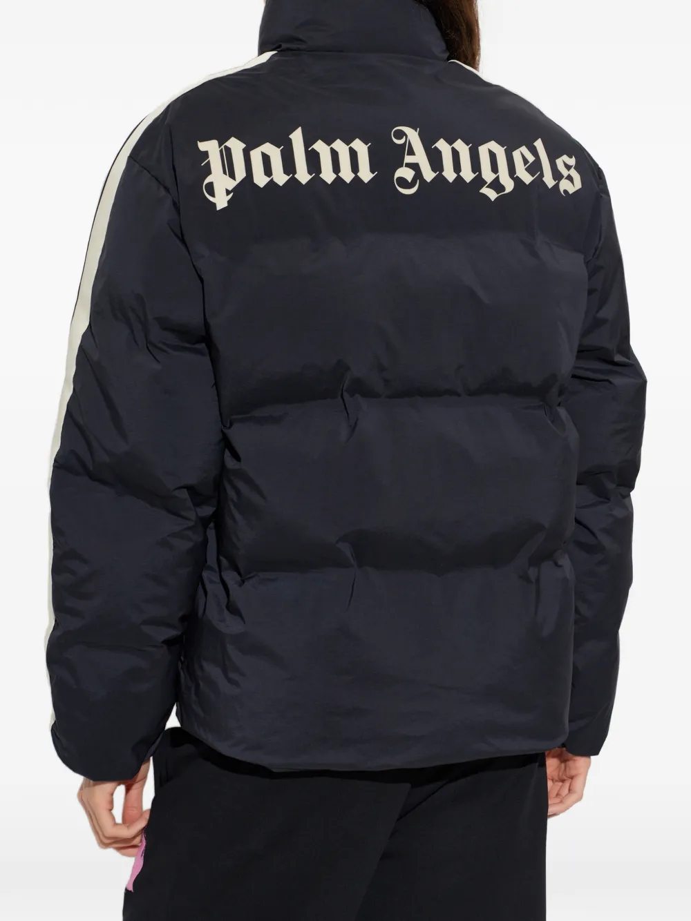 Palm Angels padded side-stripe jacket Zwart