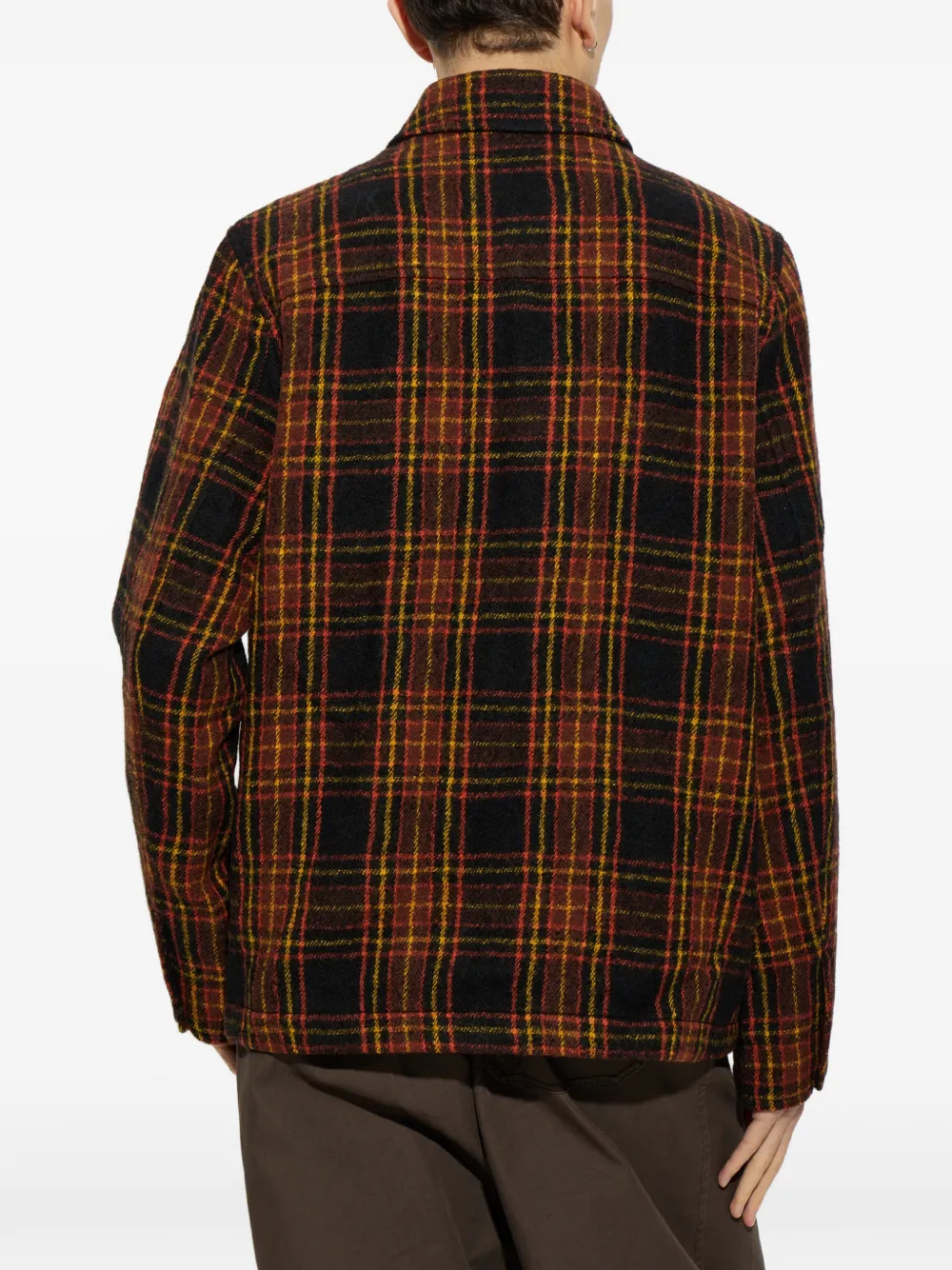 PS Paul Smith tartan wool shirt jacket Zwart