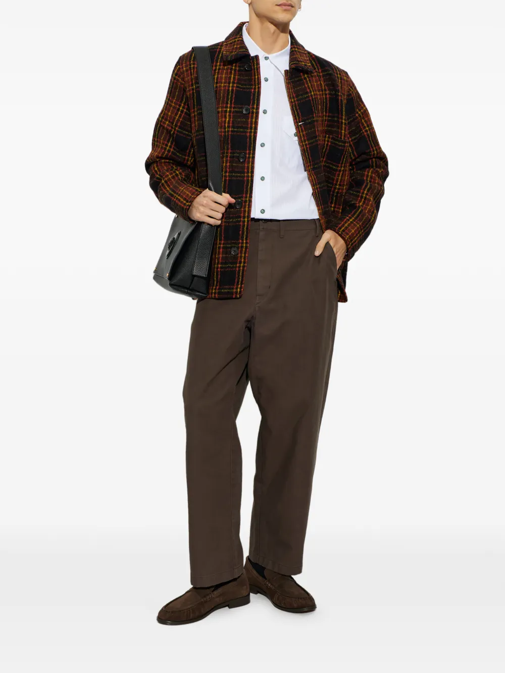 PS Paul Smith tartan wool shirt jacket Zwart
